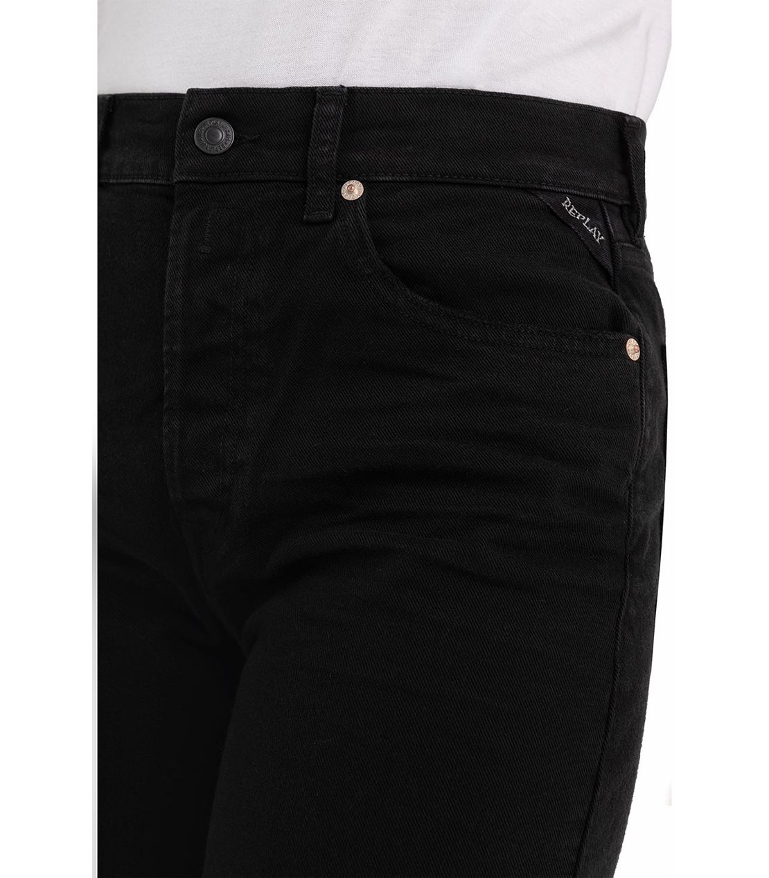 HEVELEEN コンフォートブル ワイドクロップドデニム 詳細画像 ブラック 7